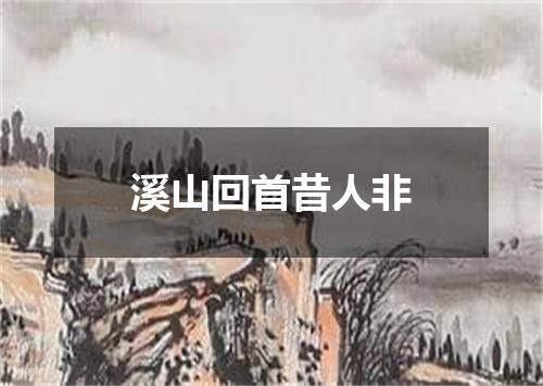 溪山回首昔人非