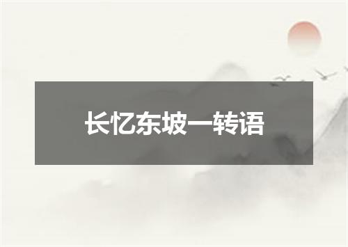 长忆东坡一转语