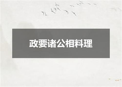 政要诸公相料理