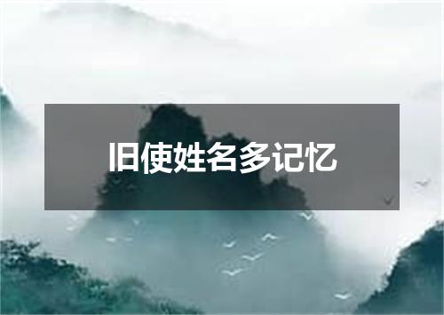 旧使姓名多记忆