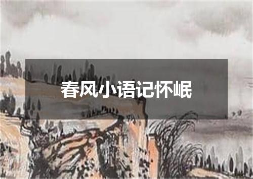 春风小语记怀岷