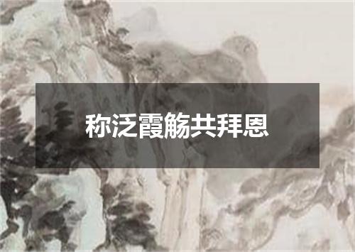 称泛霞觞共拜恩