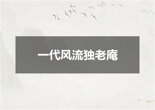 一代风流独老庵