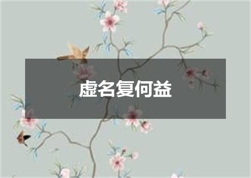 虚名复何益