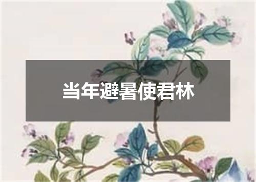 当年避暑使君林