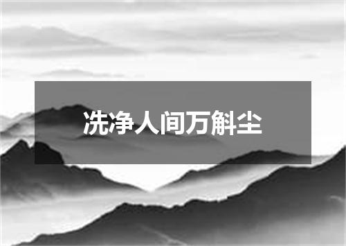 冼净人间万斛尘