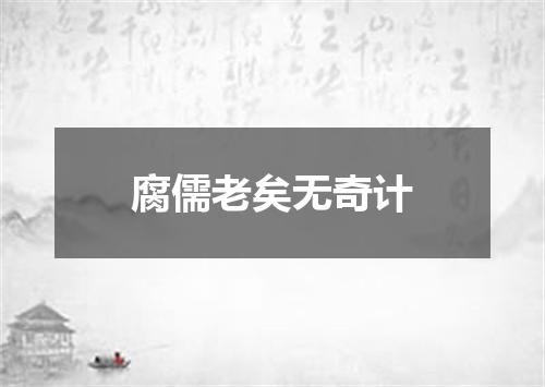 腐儒老矣无奇计