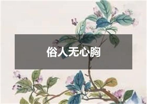 俗人无心胸