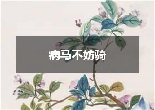 病马不妨骑