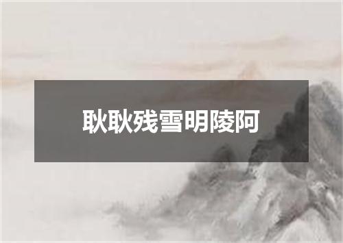 耿耿残雪明陵阿