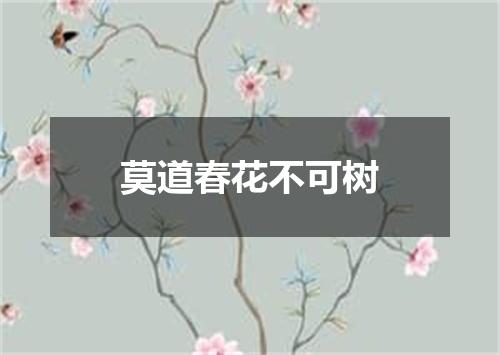 莫道春花不可树