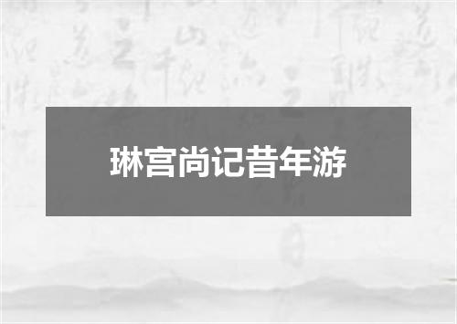 琳宫尚记昔年游