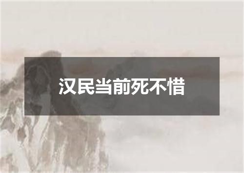 汉民当前死不惜