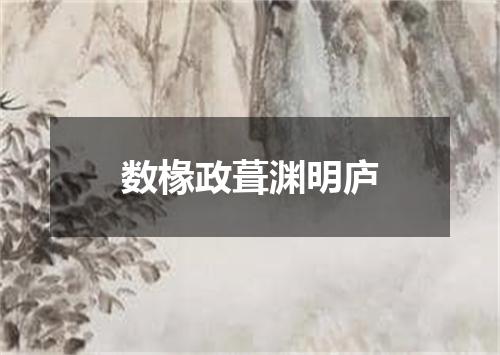 数椽政葺渊明庐