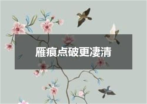 雁痕点破更凄清