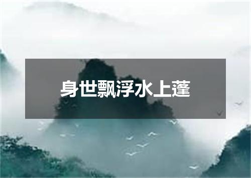 身世飘浮水上蓬