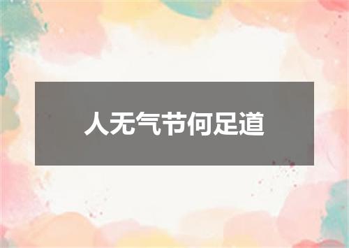 人无气节何足道