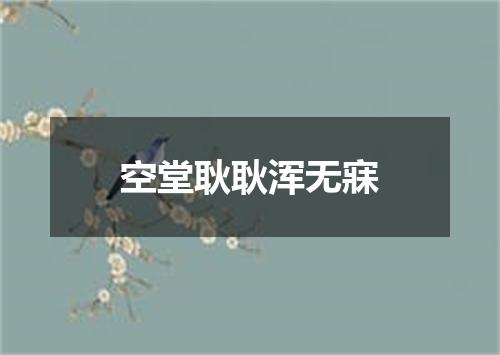 空堂耿耿浑无寐