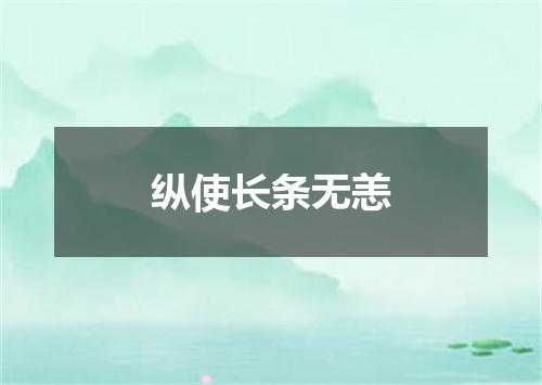 纵使长条无恙