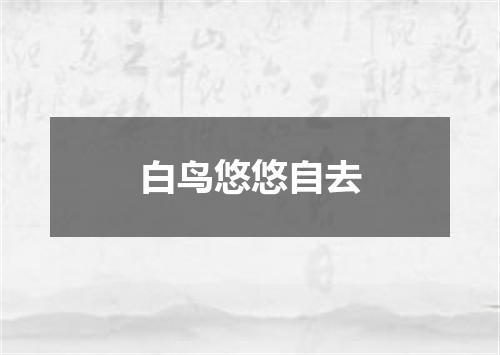 白鸟悠悠自去