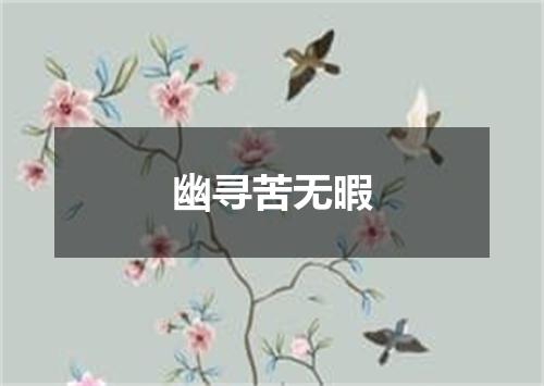 幽寻苦无暇