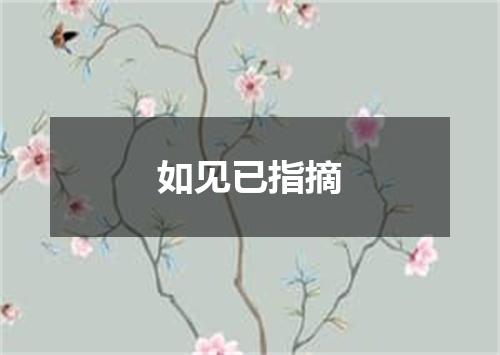 如见已指摘