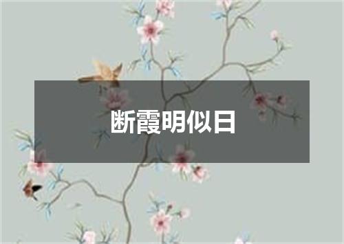 断霞明似日