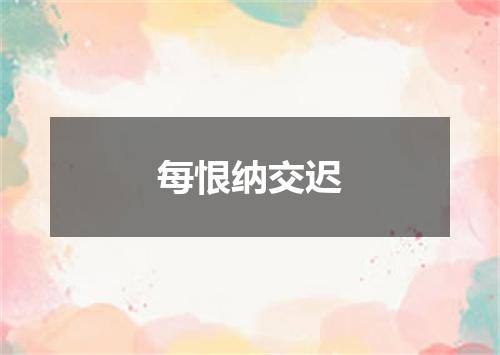 每恨纳交迟