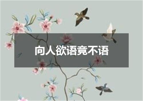 向人欲语竟不语