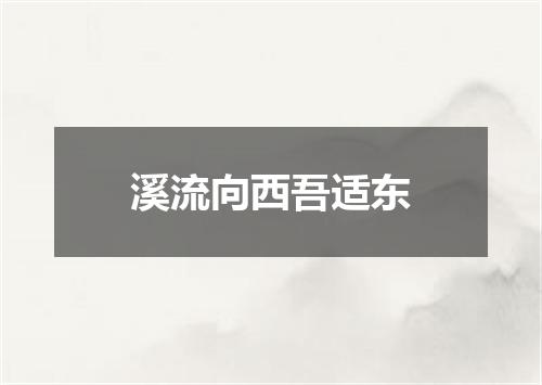 溪流向西吾适东