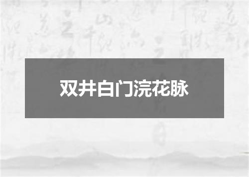 双井白门浣花脉