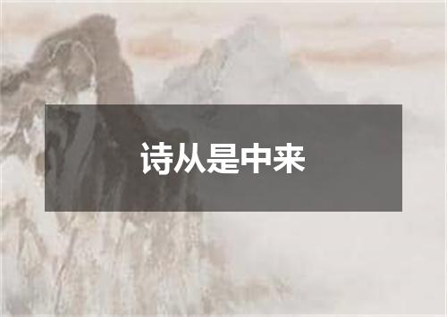 诗从是中来