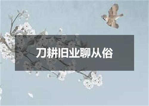 刀耕旧业聊从俗