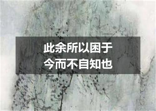 此余所以困于今而不自知也