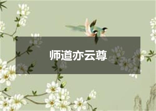 师道亦云尊