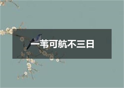 一苇可航不三日