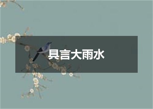 具言大雨水