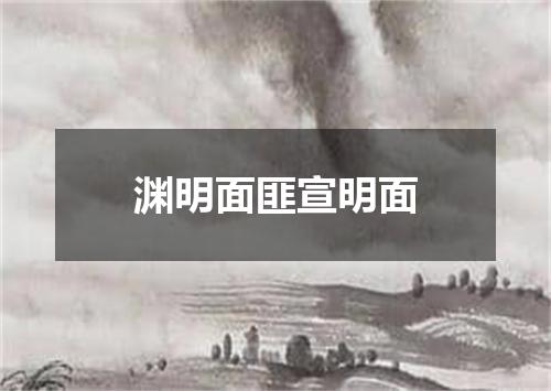 渊明面匪宣明面