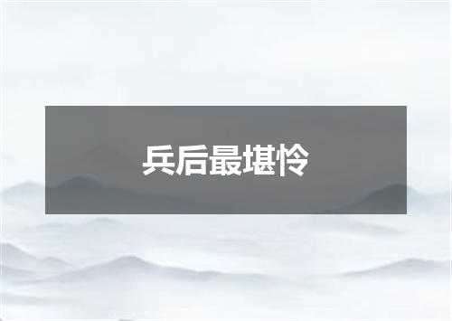 兵后最堪怜