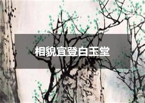 相貌宜登白玉堂