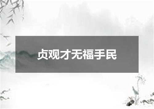 贞观才无福手民