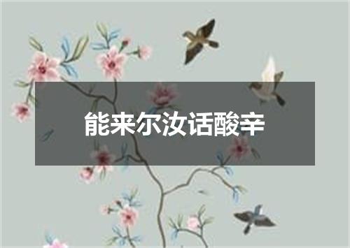 能来尔汝话酸辛