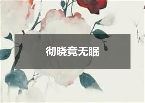 彻晓竟无眠