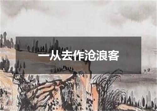 一从去作沧浪客