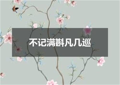 不记满斟凡几巡