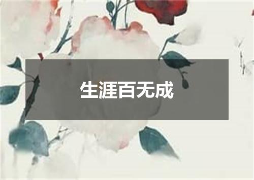 生涯百无成