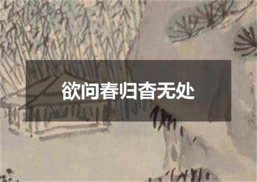 欲问春归杳无处