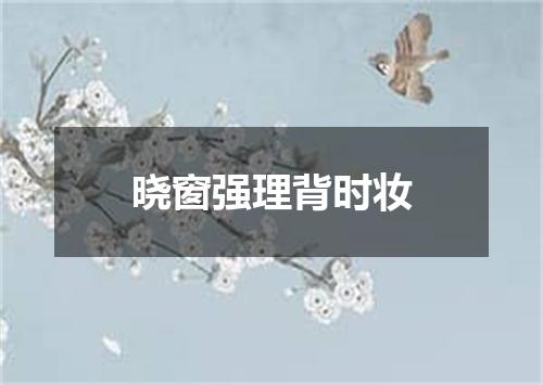 晓窗强理背时妆