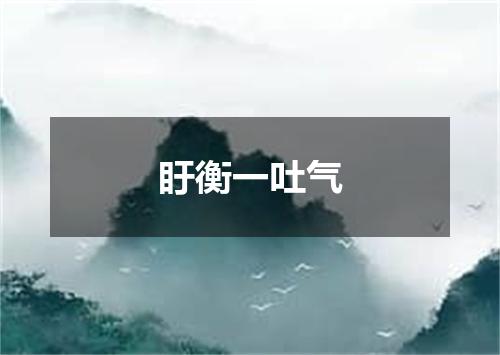 盱衡一吐气