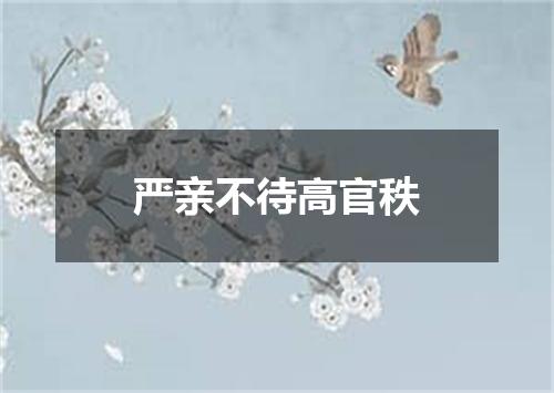 严亲不待高官秩